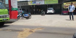 TKP lokasi kecelakaan yang dialami dua siswi SMK, Rabu (6/4).