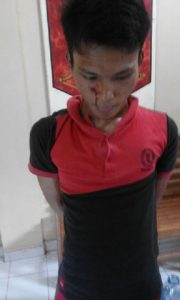 Tersangka Rahmad Ridho yang diamankan petugas Polsek Muarabeliti. 