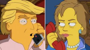 Donald Trump dan Hillary Clinton dalam video The Simpsons_tvline