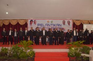 Pengprov Percasi Sumsel masa bakti 2016-2020 berfoto bersama usai pelantikan yang digelar di Gedung ACSS, Sabtu (20/8).