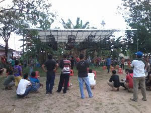 Suasana kontes burung yang dipusatkan di Gudang Militer Kodim, Ampui, Kecamatan Pangkalbalam, Kota  Pangkalpinang, Provinsi Kepulauan Bangka Belitung