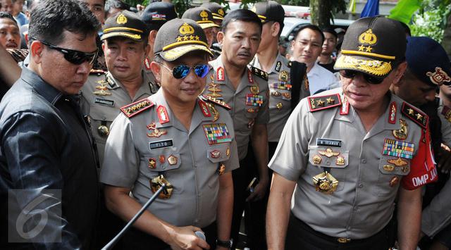 Kapolri Jenderal Polisi Tito Karnavian setiba di lokasi penggerebekan teroris Tangerang Selatan Banten