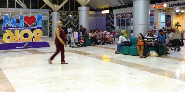 Suasana ruang tunggu di Bandara Internasional Lombok