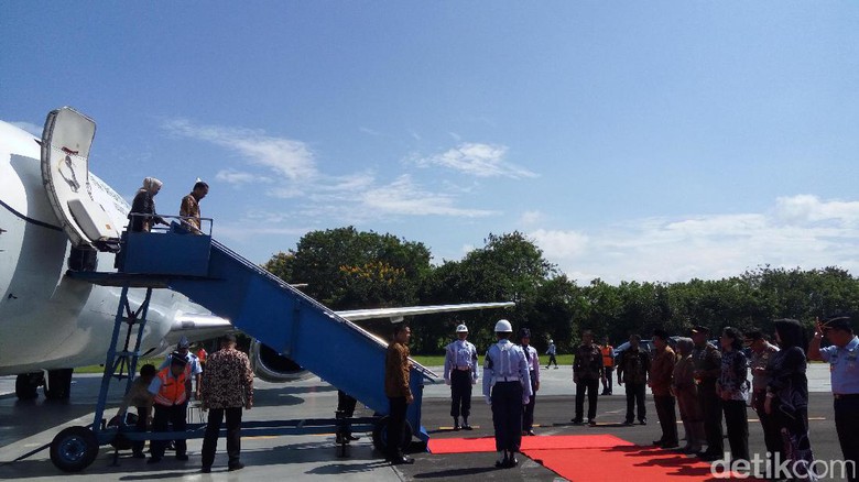 Presiden Jokowi saat tiba di Malang