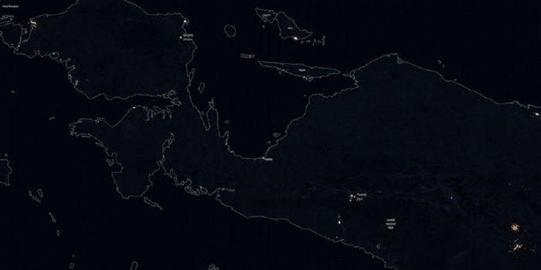 Foto citra satelit malam hari (Foto NASA)