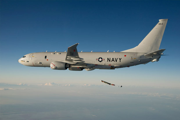 Pesawat pengintai Poseidon P-8A milik AL AS