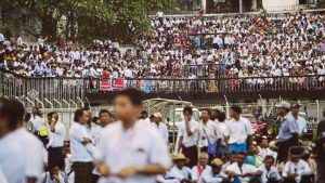 Aksi demo di Yangon