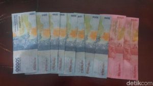 Barang bukti uang palsu yang diamankan