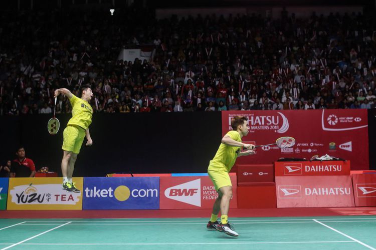 Pasangan ganda putra asal Indonesia Kevin Sanjaya Sukamuljo dan Marcus Fernaldi Gideon