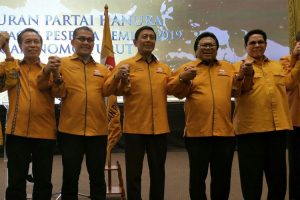 Oesman Sapta Odang dan Wiranto di acara syukuran Hanura