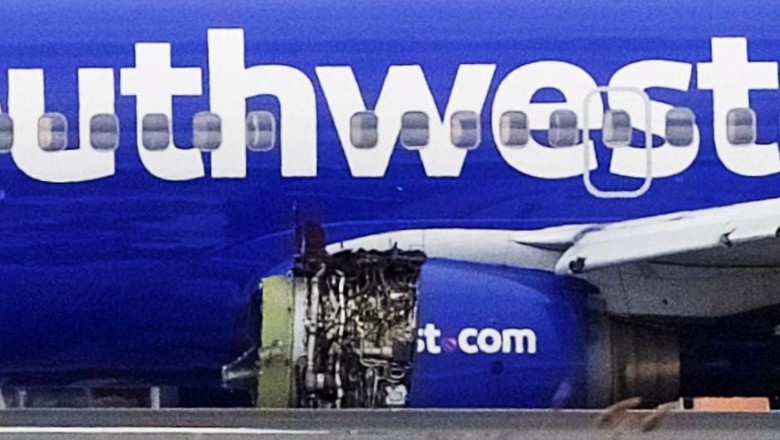 Penampakan mesin pesawat Southwest Airlines yang meledak