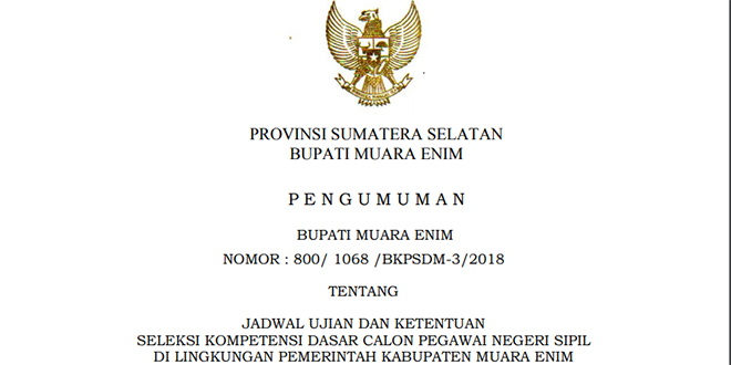 pengumuman SKD CPNS Muaraenim