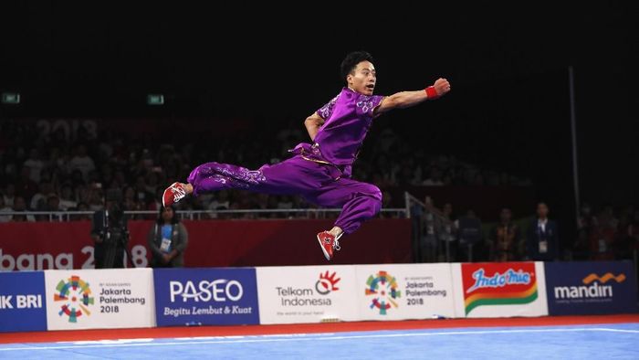 Atlet Wushu saat beraksi di ajang Asian Games 2018 lalu.