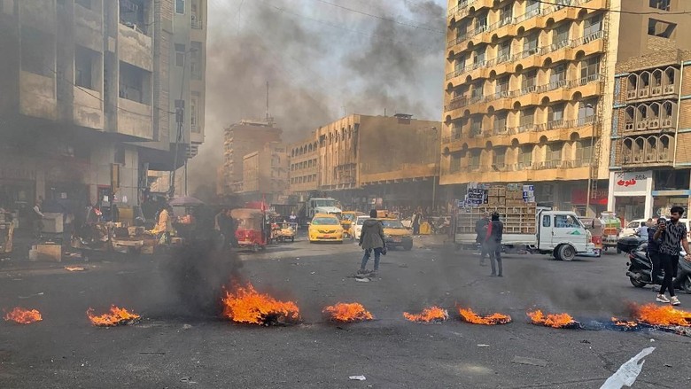 Suasana aksi protes di Irak