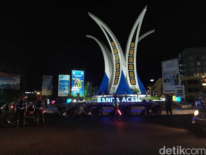Suasana Kota Banda Aceh di malam pergantian tahun