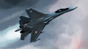 Ilustrasi pesawat Sukhoi