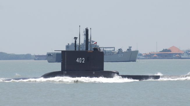 Kapal selam KRI Nanggala-402 saat latihan Pratugas Satgas Operasi Pengamanan Perbatasan