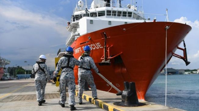 Kapal MV Swift Rescue yang membantu pencari KRI Naggala
