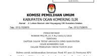 Pengumuman DCT Anggota DPRD Kabupaten OKI