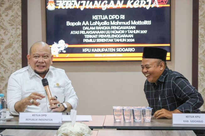 Kunjungi KPU Surabaya dan Sidoarjo, Ketua DPD RI Pantau Persiapan Pemilu