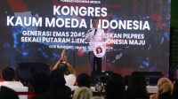 Bahlil Lahadalia, Ketua Umum HIPMI, saat menghadiri Kongres Kaum Moeda Indonesia