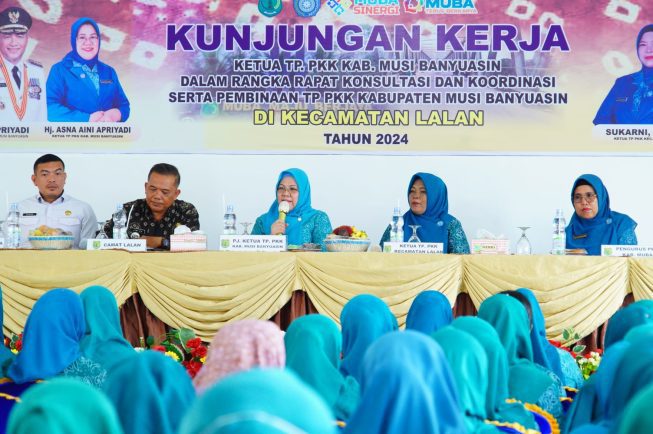 Kunjungan Kerja Pj Ketua TP PKK Kabupaten Musi Banyuasin Hj Asna Aini Apriyadi di Kecamatan Lalan disambut antusias oleh masyarakat setempat Kunjungan Kerja Pj Ketua TP PKK Kabupaten Musi Banyuasin Hj Asna Aini Apriyadi di Kecamatan Lalan disambut antusias oleh masyarakat setempat