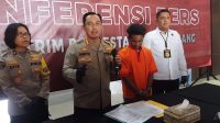 Konferensi pers penangkapan DPO pelaku pembunuhan pelajar di Kecamatan Pemulutan, Ogan Ilir