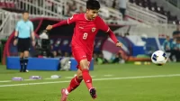 Witan Sulaeman dalam pertandingan grup A Piala Asia U-23 di Stadion Abdullah bin Khalifa, Doha, Qatar, Minggu 21 April 2024. (./PSSI)