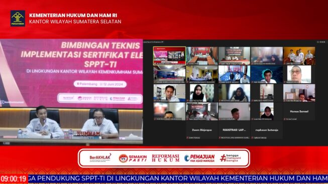 Operator SDP UPT Pemasyarakatan Kemenkumham Sumsel Ikuti Bimtek Implementasi Sertifikat Elektronik SPPT-TI