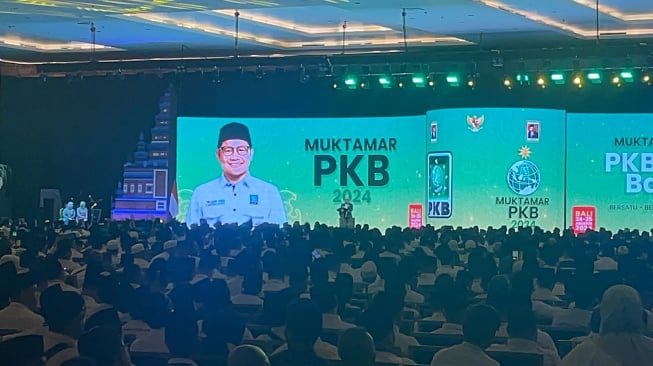 Cak Imin Kembali Terpilih Jadi Ketua Umum PKB 2024-2029, Aklamasi Penuh Dukungan Muhaimin Iskandar di Muktamar PKB (Suara.com/Bagaskara Isdiansyah)